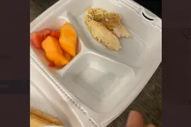 阿富汗难民晒在美军基地伙食：仅几块鸡肉水果 下顿要等12小时图片
