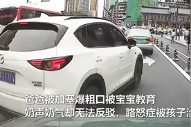 爸爸开车被加塞爆粗口被宝宝教育 网友：路怒症被孩子治好了图片