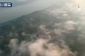 乐山沙湾：日照青山 云涌奇峰图片