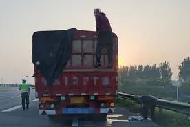 货车司机高速路过家门口停车卸特产  高速交警立即叫停并处罚图片