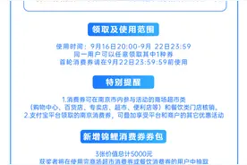 南京发放消费券，本周四晚起可在支付宝领取图片