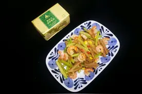 可口好上手的芦笋虾仁炒牛肚，再也不担心吃不上饭了图片