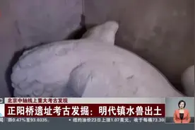 北京中轴线上重大考古发现  正阳桥遗址考古发掘：明代镇水兽出土视频封面