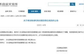 大商所修改焦煤和焦炭期货限仓规则图片