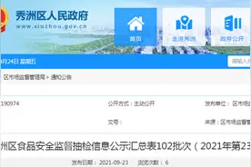 浙江省嘉兴市秀洲区食品安全监督抽检信息公示汇总（2021年第23期）图片
