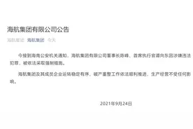 董事长陈峰与首席执行官被抓，海航称破产重整工作依法推进中图片