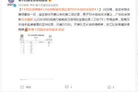 余贺新破全国纪录夺50米自由泳冠军图片