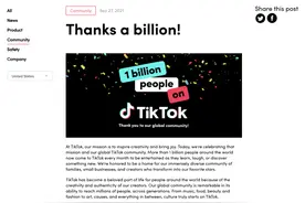 不到两年翻一番！TikTok宣布全球月活用户突破10亿大关图片