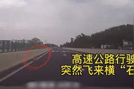 惊魂！高速上石块从天而降！他的操作堪称“教科书”图片