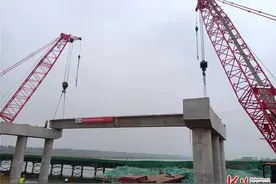 河北石家庄藁城区滹沱河漫水桥改建工程开建图片