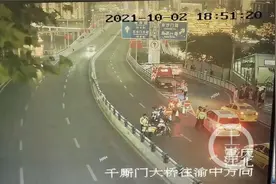 千厮门大桥江北往洪崖洞方向已封路 车辆请改道图片