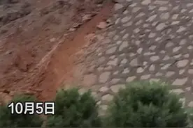 山西青兰高速，边坡塌方！目前抢修出一条车道视频封面