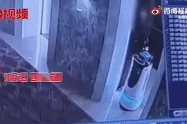 这是有多欠！男子一脚把要进电梯的机器人踹翻！酒店：没有索赔图片