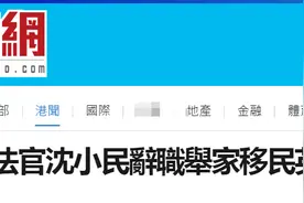 港媒：区域法院法官沈小民请辞将举家移民英国，“曾4个月内放生14暴徒”图片