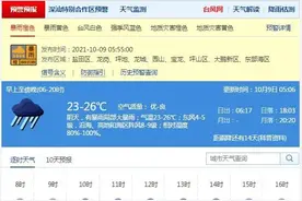 深圳发布分区暴雨橙色预警，全市中小学、幼儿园推迟上学图片
