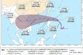 台风“圆规”向西北方向移动 我国东南部沿海海面风力增大图片