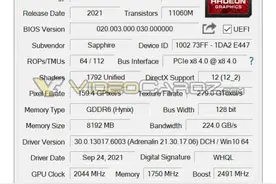 AMD Radeon RX 6600 规格泄露，8GB 14 Gbps 显存图片