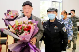 重阳节来临之际，李沧交警致敬抗战老兵图片
