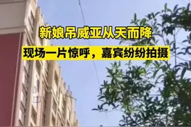 河南一婚礼新娘吊威亚从天而降，婚庆公司：具体细节新郎控制图片
