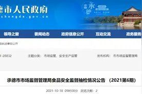 河北省承德市市场监督管理局食品安全监督抽检情况公告（2021第6期）图片
