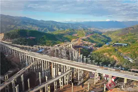 云南在建最大高速公路枢纽立交建设取得重大进展 宾南高速浑水海枢纽立交下部工程全面完成图片