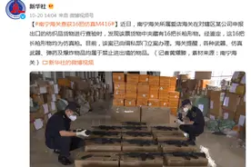 南宁海关查获16把仿真M416图片