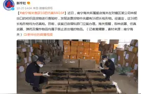 南宁海关查获16把仿真M416图片