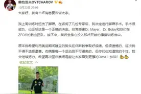 奥恰洛夫社媒发文宣布因脚踝手术退出世乒赛图片