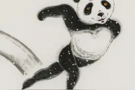 中国画家绘制国宝熊猫演绎冬奥项目图片