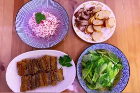 做两个青菜，煎一个鱼，加上剩下的熏货，微醺一下图片