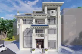 12x12米，福建农村四层欧式别墅，挑空客厅，顶层活动大露台图片
