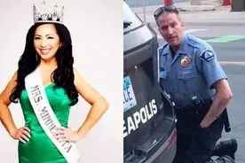 ​跪杀黑人警察亚裔妻子秒离婚，曾是选美冠军，称丈夫很绅士……图片
