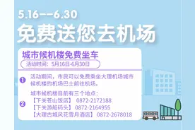 免费送您去机场！大理机场6月起恢复更多航线图片