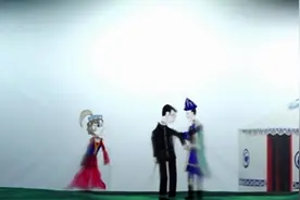 昌吉：皮影戏亮相小吃街，非遗传承人朱新贵献艺图片