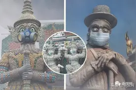 吵架了！给泰国神像戴上防雾霾口罩拍写真？！图片