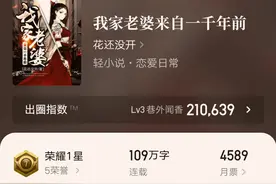 九个月109万字，单女主日常文《我家老婆来自一千年前》正式完结图片
