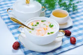 冬季美容养颜养胃粥-蛋花虾米粥图片