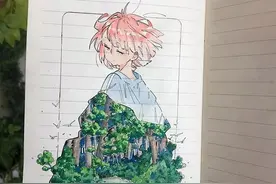 日本一少女笔记本上随手涂鸦，意外引来37万+网友围观！太治愈了图片