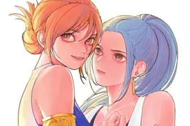 海贼王插画分享，小菊和以藏都是美人脸，长发山治像忧郁王子图片