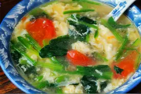菠菜鸡蛋汤的家常做法，教你制作小技巧，菠菜颜色翠绿、不涩口图片