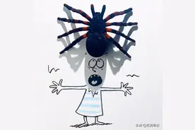 玩的就是创意！他在影子上画几笔，就画出一幅极其有趣的画图片