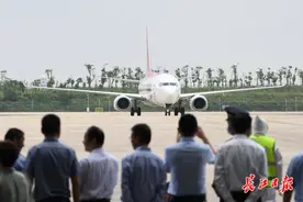 国际客运航线首条复航！武汉-首尔国际定期客运航线起飞图片