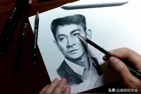 素描手绘刘德华，一个神一般的男人，大家最喜欢他哪首歌图片