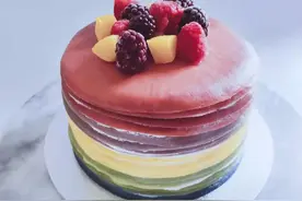 没烤箱也能在家做？小白必学的彩虹千层蛋糕来啦图片
