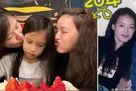 44岁舒淇为干女儿过生日满头白发，林熙蕾女儿像妈，全程摆臭脸图片