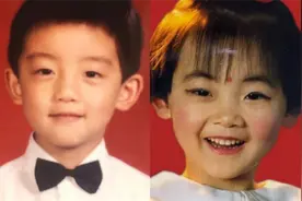 苗苗婚后变老公迷妹，晒与郑恺表情高度相似童年照，从小有夫妻相图片