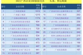 2021广西企业100强榜单：百亿公司36家图片
