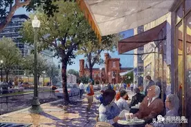 AECOM钟爱的水彩风效果图，原来都是用PS做的图片