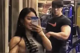 江苏女孩靠健美身材俘获肌肉男友，网友：真人版美女与野兽图片
