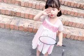 女童汉服2020夏装新款儿童古装短袖裙子女孩唐装长袖童超仙连衣裙图片